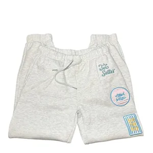 NEW Vintage Havana Patch Embroidered Ultra Fleece Joggers Womens M Gray Coastal thumbnail 2