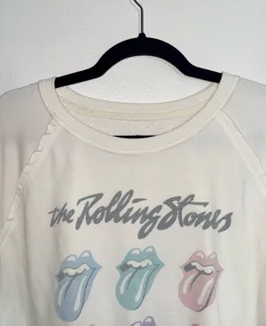 Maurices The Rolling Stones Sweatshirt Cream Multi Band Graphic thumbnail 3