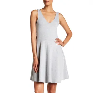 Vanity Room Grey Skater Dress Mini M NWT Gray Nordstrom V Neck Fit Flare thumbnail 5