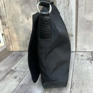 Lauren Ralph Lauren Messenger Bag Large Black Nylon Croc‎ Trim Good Crossbody thumbnail 7