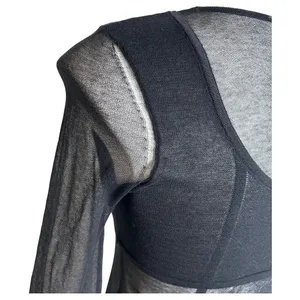 Gauge81 Feriz Womens Black Sheer Round Neck Long Sleeve Bodysuit Small ($355) thumbnail 9