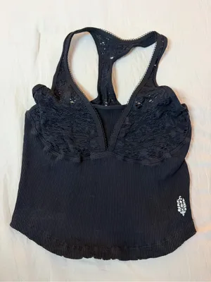 FP Movement features lace-topped camisole‎ black Size Medium thumbnail 4