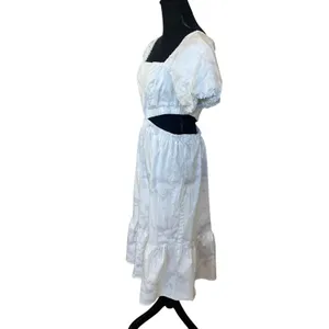 Louna White Prairie Midi Dress XL Cottagecore Cotton Cutout Vacation Party $355 thumbnail 10