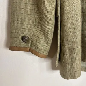 Vtg‎ Lauren Ralph Lauren linen houndstooth Glen Plaid Blazer size 10 equestrian thumbnail 12
