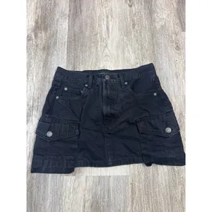 Denim Forum Aritzia The 90s Mid-Rise Cargo Mini Skirt Washed Black Size 26 thumbnail 2