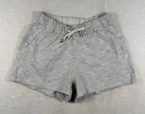 lululemon On The Fly Short 2.5 Space Dye Grey White Drawstring Pockets Size 6 thumbnail 1