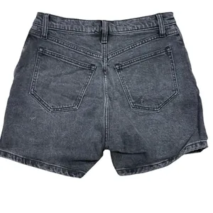 Abercrombie & Fitch Curve Love High Rise Dad Shorts Asymmetric CrissCross BLK 0 thumbnail 4