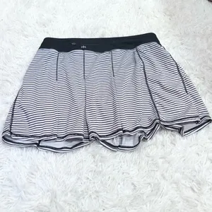Kyodan Striped Pleated‎ Athletic Skort Skirt Black White Large thumbnail 2