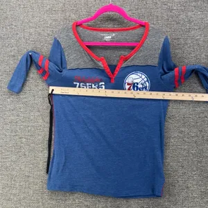 Philadelphia 76ers Womans Shirt Large Distressed Streetwear Championship Playoff thumbnail 13