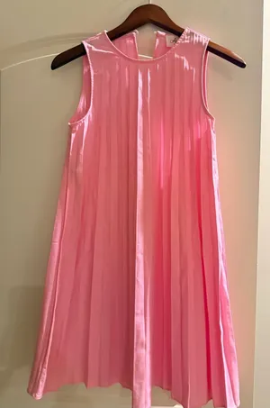 Able Pink Pleated Sleeveless Party Dress thumbnail 1