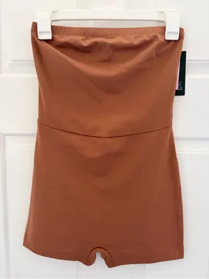 wild fable Strapless Rust-Brown Tube Romper Dress thumbnail 1