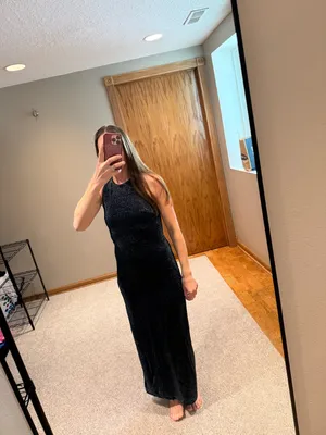 Vintage All the Jazz Green and Purple Shimmer Sleeveless Maxi Dress Size 4/6 thumbnail 10