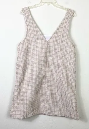 Shein Tan & White Tweed Sleeveless Mini Dress Size M thumbnail 1
