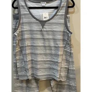 Splendid Women's Tank Top Shirt‎ and Jogger Pant Pajama Set Size Medium Striped thumbnail 4