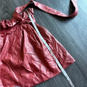 Alice + Olivia Deep Red Faux Leather Mini Skirt thumbnail 8