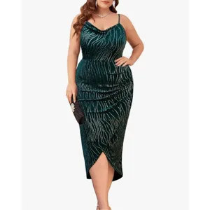 NEW Lime Green Cocktail Sequin Ruched Bodycon Formal Prom Dress 16W thumbnail 5