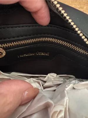 NWT Valentino Orlandi Black Vegan Leather Crossbody Bag with Change Purse $310 thumbnail 8