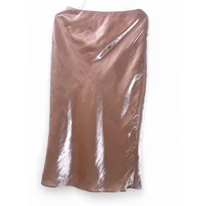 Anthropologie M WomenThe Elyse Slip Skirt Pensil Iridescent Pink Metallic Midi thumbnail 2