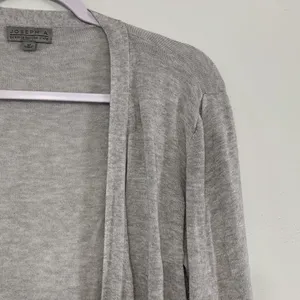 Joseph A Long Length Light Grey Open Front Cardigan Size M thumbnail 2
