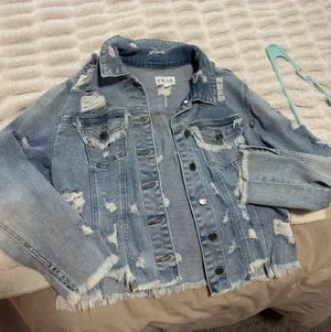 Cello Distressed  Cropped Jean Jacket thumbnail 1