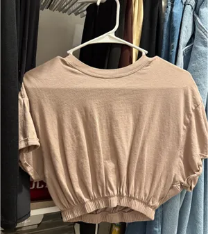 Garage Light Brown Scrunch Crop Top thumbnail 5
