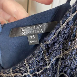 Badgley Mischka Navy Ballerina Formal Gown size‎ 16 formal gala black tie thumbnail 6