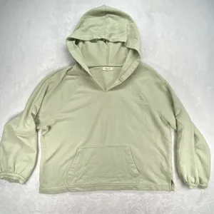 Madewell Hoodie Pullover Sweatshirt Pouch Pocket Balloon Sleeve‎ Green L thumbnail 1