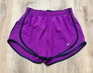 NIKE | Women's Dri-FIT‎ Dark Purple Athletic Gym Workout Running Shorts, Size S thumbnail 1