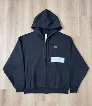 Alo Yoga Black Zip-Up Hoodie XL thumbnail 1