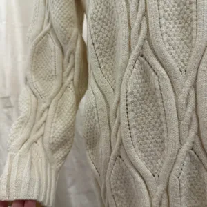 Line & Dot Cream Billy Cable Knit‎ Midi Sweater Dress Medium Preppy Fisherman thumbnail 3