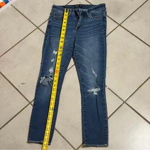 Abercrombie & Fitch Women Harper‎ Low Rise Ankle Distressed Blue Jeans size 0S thumbnail 7