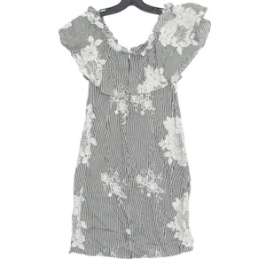 Ralph Lauren Dress Off Shoulder Cottage Coastal Grandma Prairie Floral Stripe‎ 2 thumbnail 2