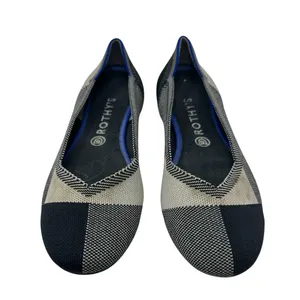 Rothy's The Flat Captoe Black‎ White Plaid Check Retired Ballerina Size 10 thumbnail 4