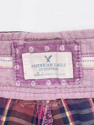 Vintage Y2K American Eagle Low Rise Plaid Shorts Size 4 Cotton Preppy Micro Mini thumbnail 4