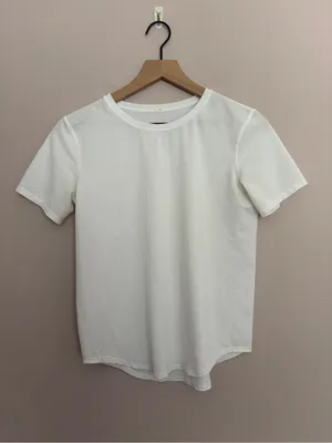 Lululemon High-Neck Running and Training T-Shirt White thumbnail 2