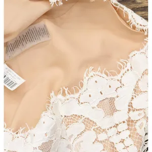 Vince Camuto Petite Jewel-Neck Lace Shift Dress Ivory Off White / Beige Brown 2P thumbnail 4