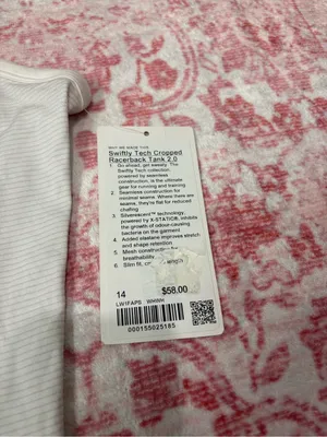 lululemon athletica Women's White Racerback Crop Tank thumbnail 3