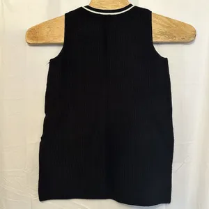 Athleta Women's Size Small Tank Top Black White Stretchy Ribbed Sleeveless Knit‎ thumbnail 3