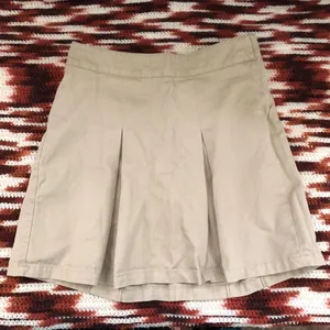 2000s Y2K Cherokee pleated beige khaki mini schoolgirl preppy academia skort skirt w/shorts coquette high rise gothic thumbnail 1
