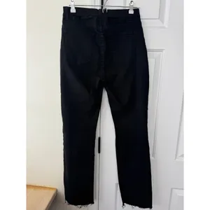 Reformation‎ Liza High Straight Jean Black Destroyed Distressed Raw Hem Size 28 thumbnail 5