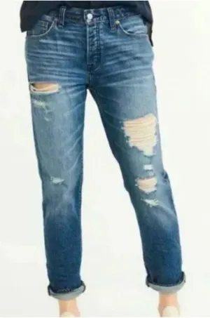 Abercrombie & Fitch‎ Ames Slim Boyfriend Jeans Distressed Grunge Size 27/4 thumbnail 1