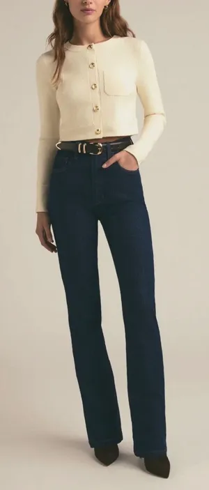 Favorite Daughter The Valentina High Rise Flare Jeans Pepper Dark Wash 27 thumbnail 1