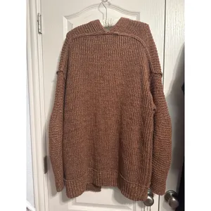 Free People Chunky Knit High Hopes‎ Cardigan Oversized Minimalist Cozy Neutral thumbnail 4