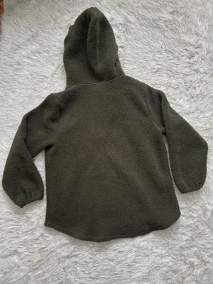 LOFT Olive Green Women’s Sherpa Half-Zip Pullover Hoodie Size XL thumbnail 3