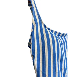Time and Tru Blue White Stripe One Piece Swimsuit‎ Tankini Style Size M thumbnail 3
