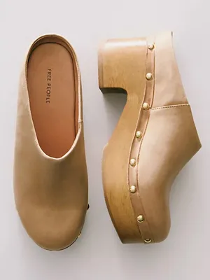 FREE PEOPLE Calli Clogs, Tan Leather, Size 11, NWOT thumbnail 3