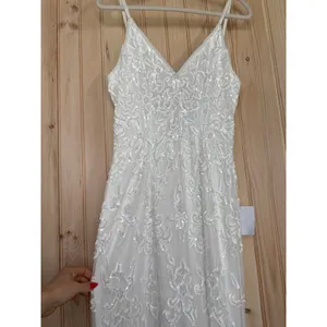 NWOT Lulus Everlasting Passion White Sequin Beaded Backless Maxi Dress Bride M thumbnail 5