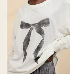 Aerie White Graphic Long Sleeve Hoodie thumbnail 1