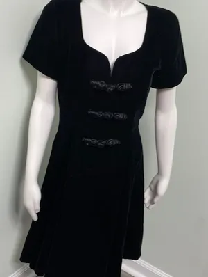 Santa Fe By Jim Tremblay Vintage Black Velvet Dress thumbnail 1