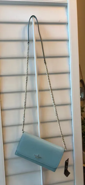New with tags Kate Spade Mint Aqua Learher Crossbody with Chain thumbnail 1